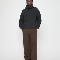 Chunky Ribbed Turtleneck Sweater - FW26 - Charcoal
