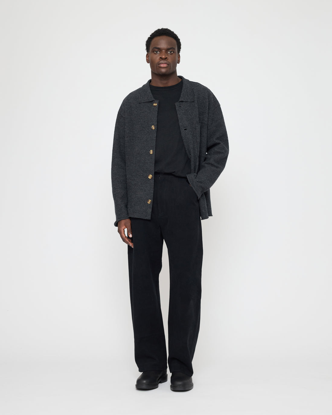 Signature Boiled Wool Shirt - Charcoal