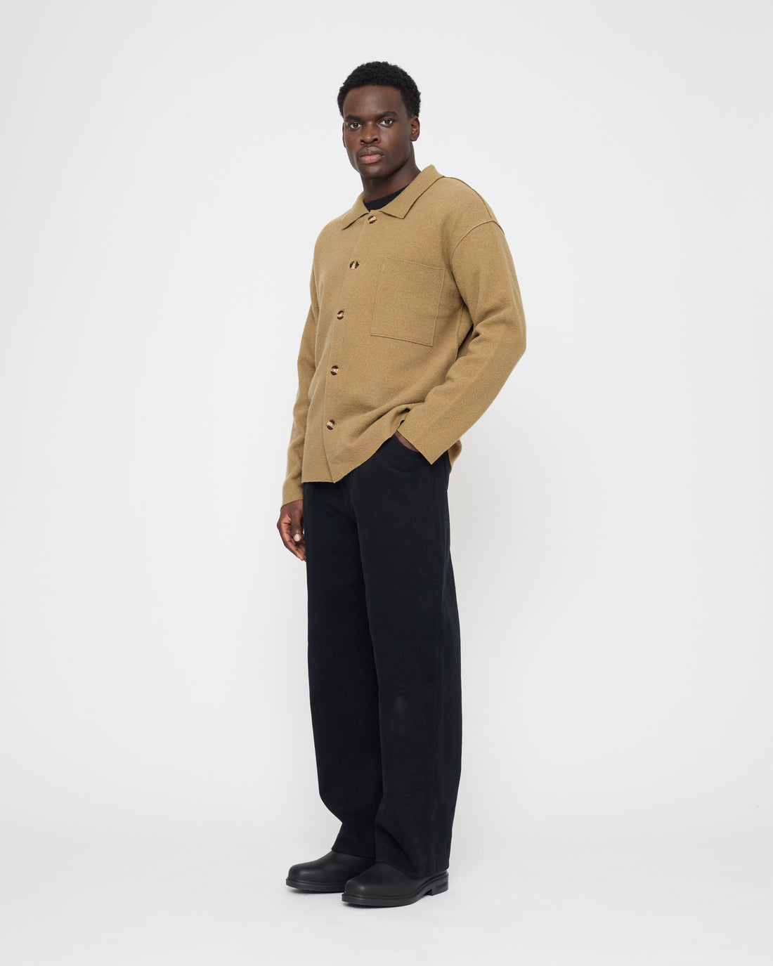Signature Boiled Wool Shirt - Kelp