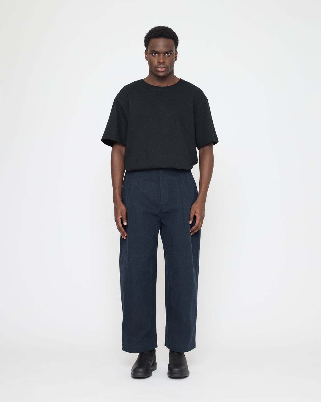 Signature Pleated Trouser - Brushed Canvas Edition - Navy