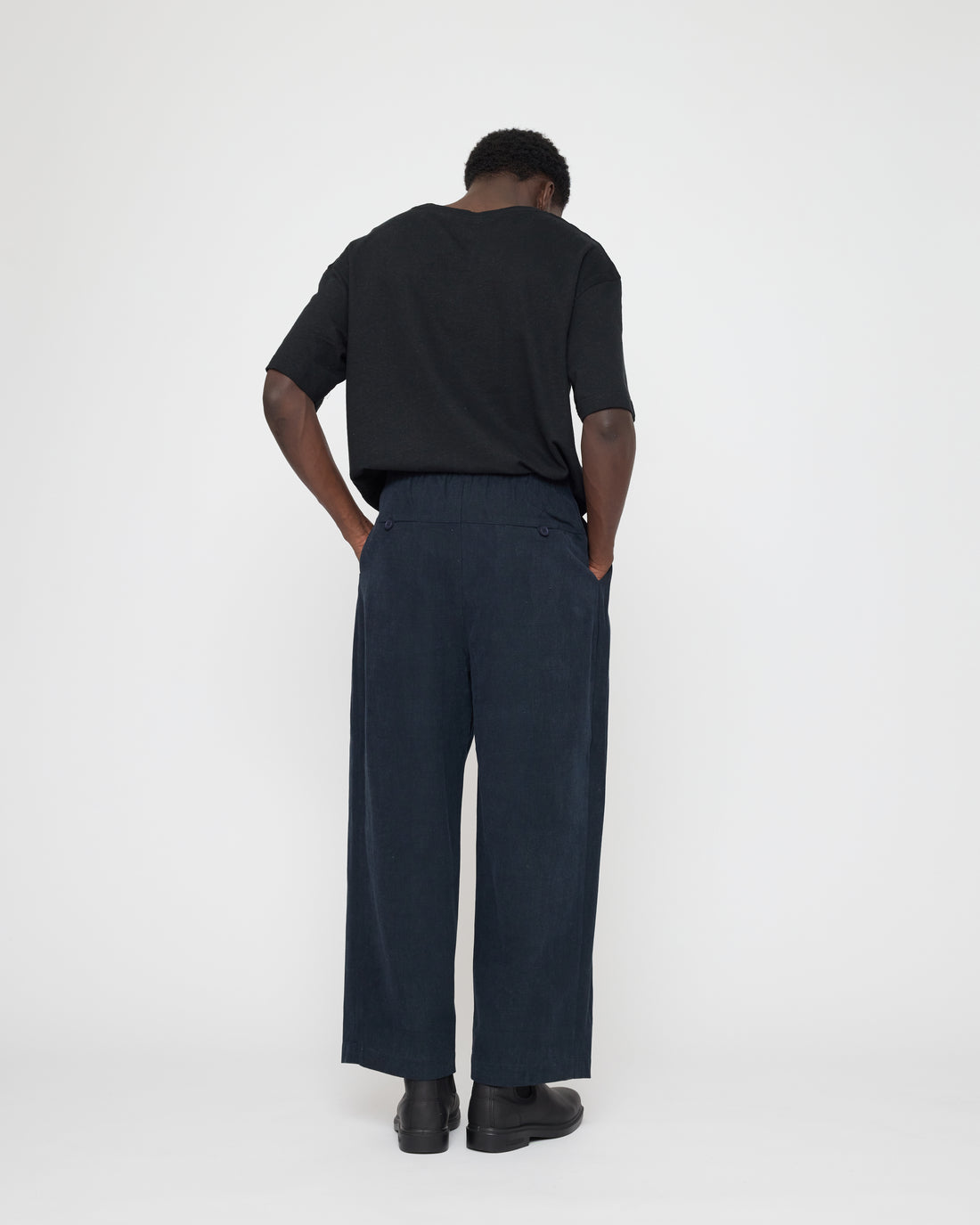 Signature Pleated Trouser - Brushed Canvas Edition - Navy
