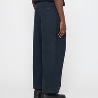 Signature Pleated Trouser - Brushed Canvas Edition - Navy
