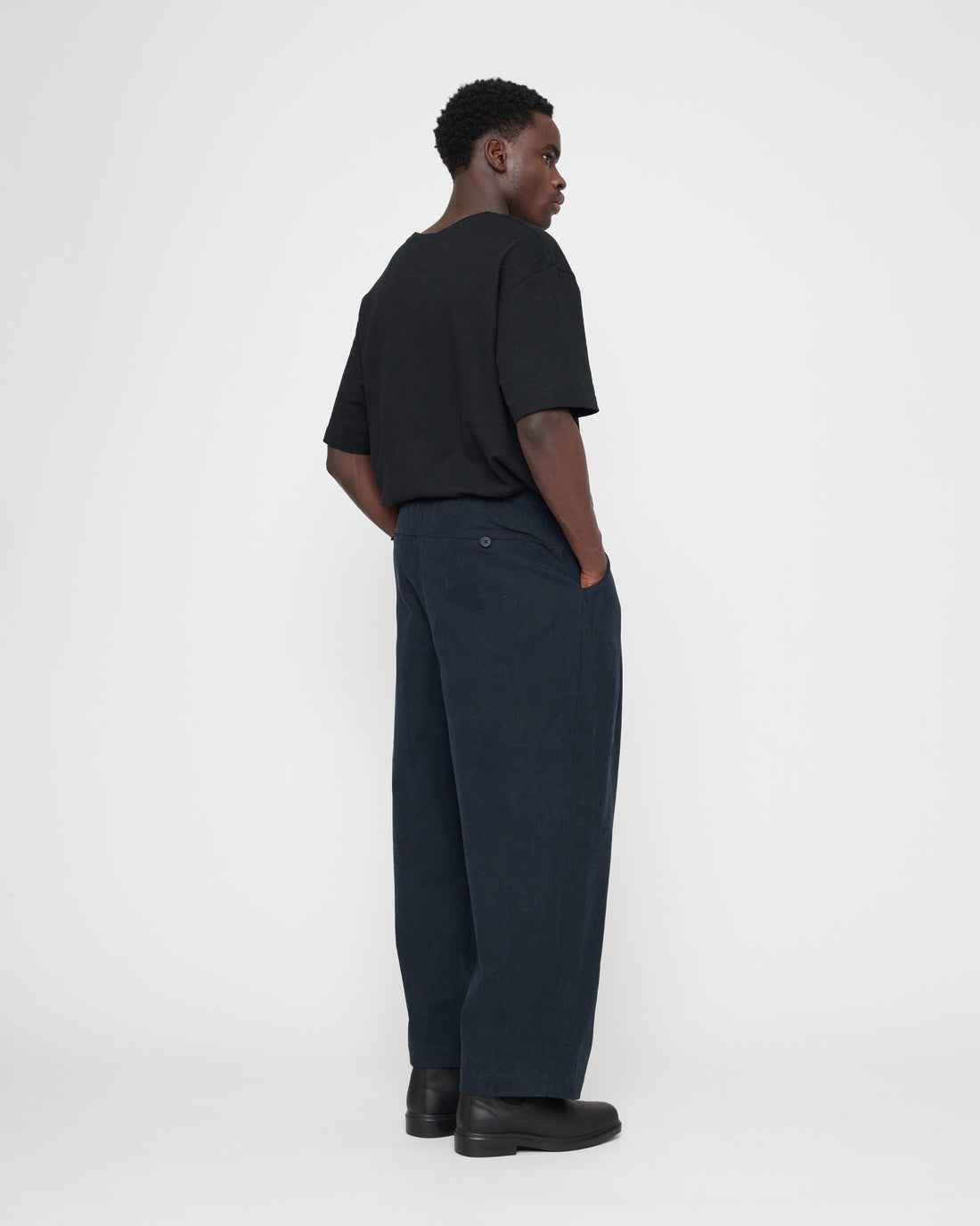 Signature Pleated Trouser - Brushed Canvas Edition - Navy