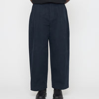 Signature Pleated Trouser - Brushed Canvas Edition - Navy