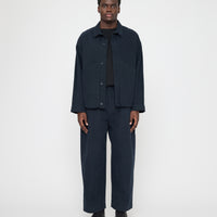 Signature Panel Pockets Shirt Jacket - Brushed Canvas Edition - Navy
