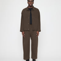 Signature Panel Pockets Shirt Jacket - Brushed Canvas Edition - Taupe Brown