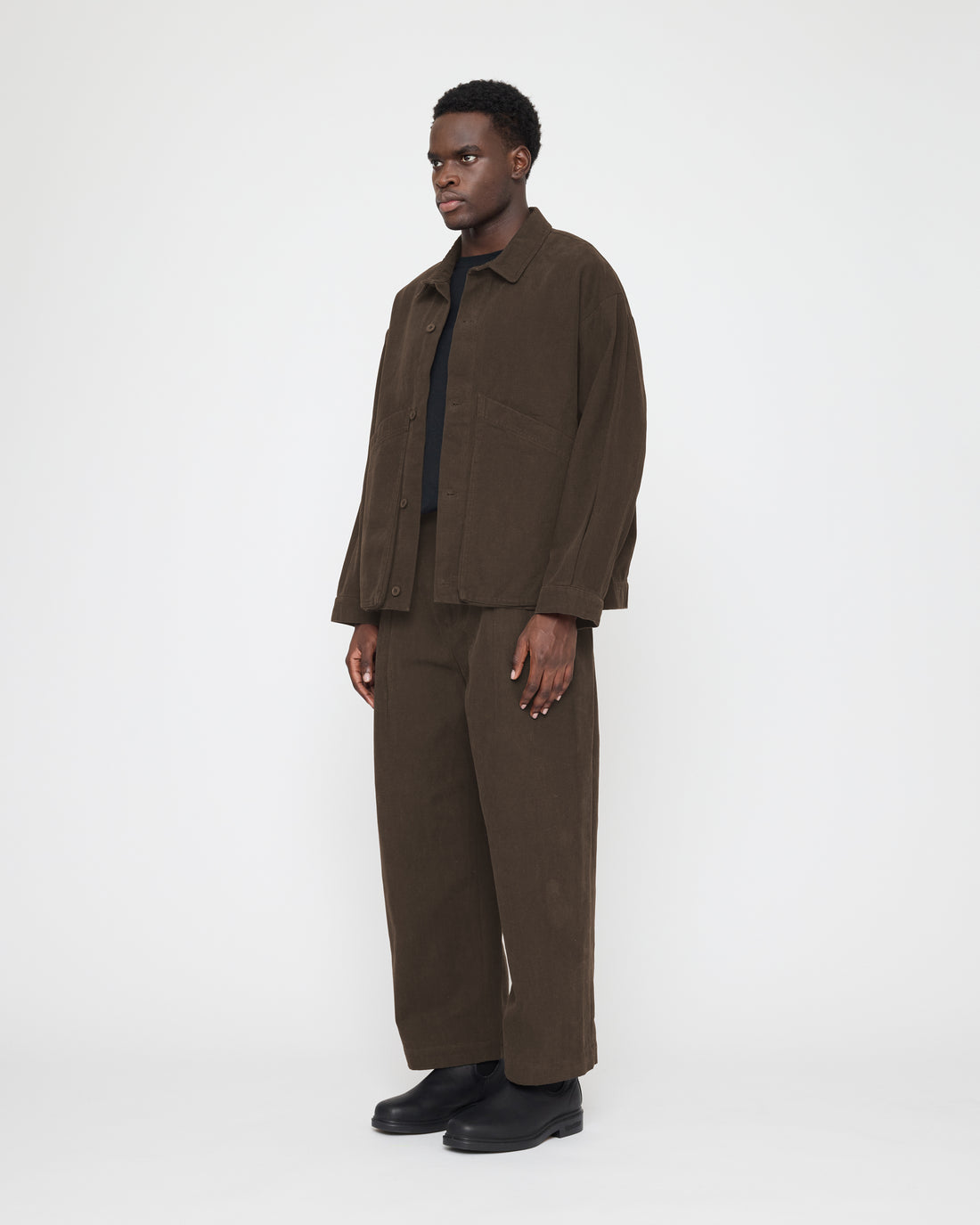 Signature Panel Pockets Shirt Jacket - Brushed Canvas Edition - Taupe Brown