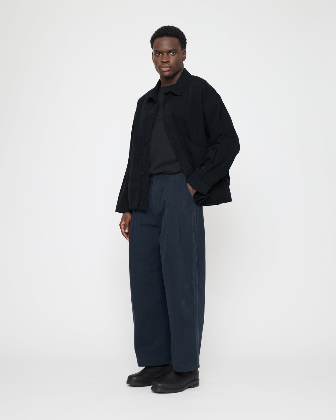 Signature Panel Pockets Shirt Jacket - Brushed Canvas Edition - Black