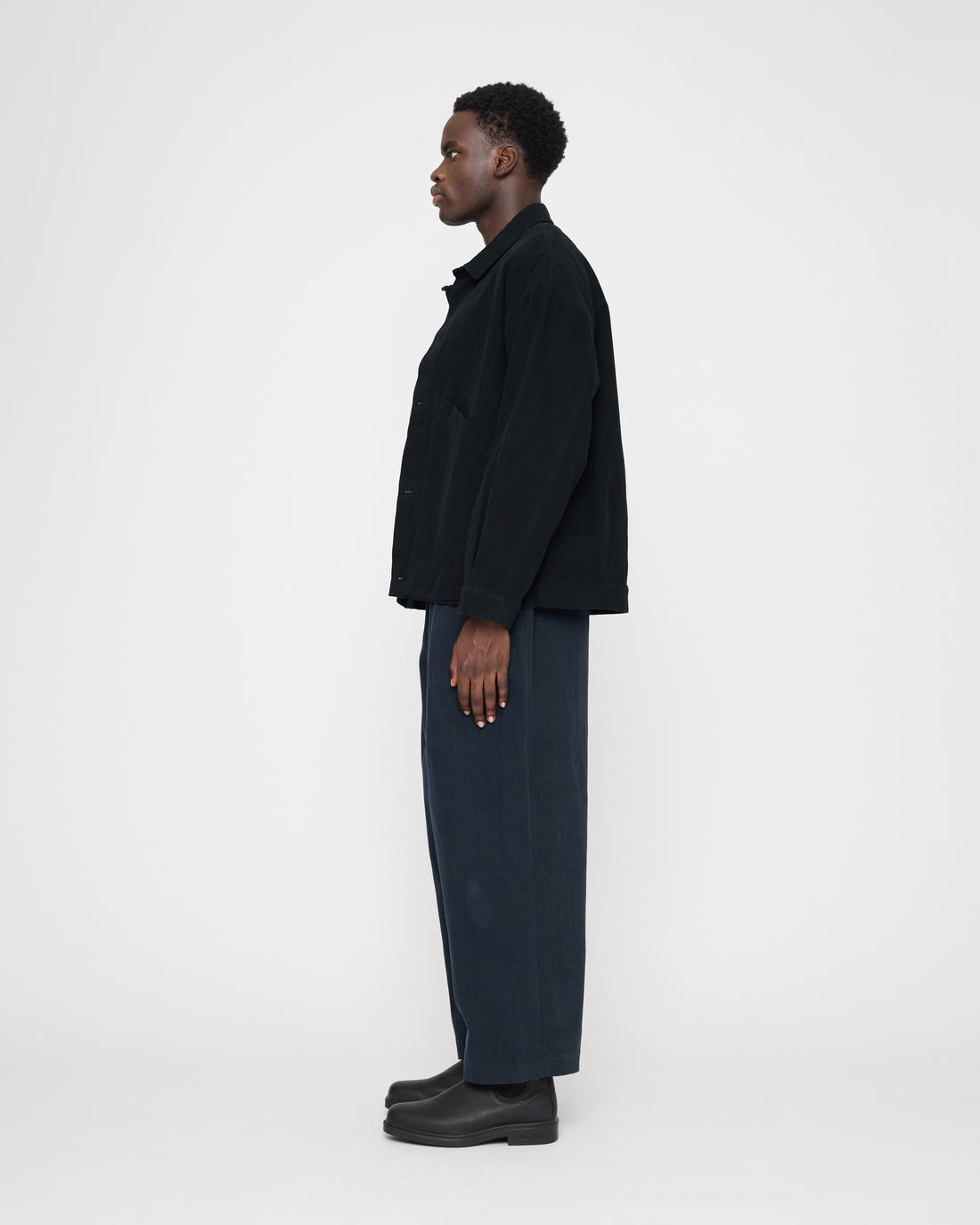 Signature Panel Pockets Shirt Jacket - Brushed Canvas Edition - Black