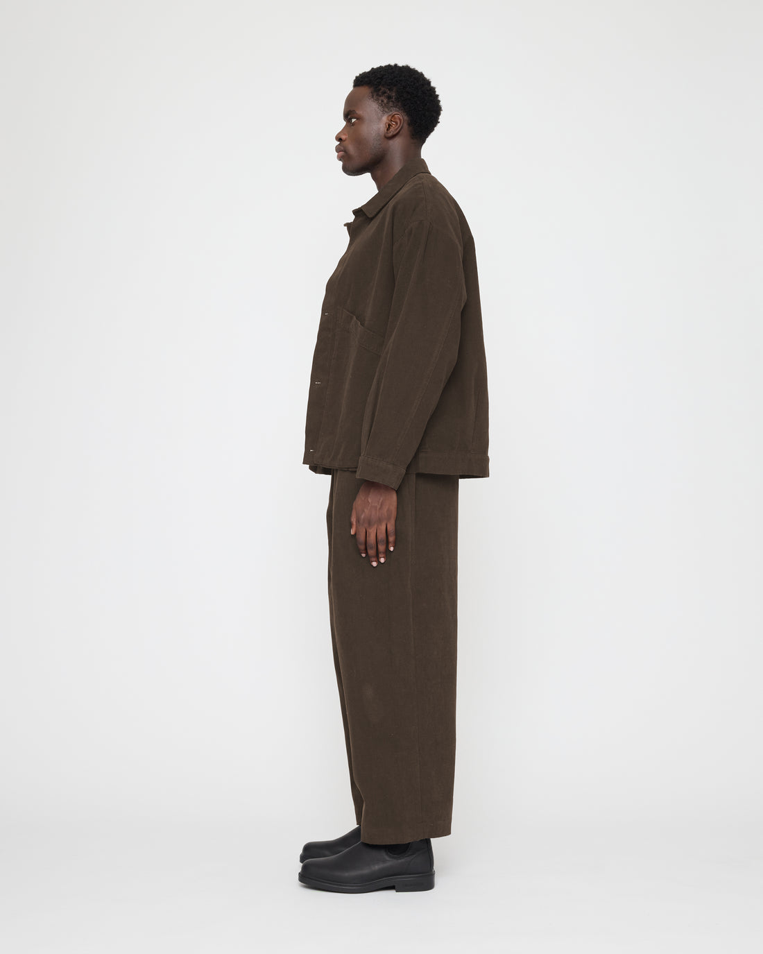Signature Panel Pockets Shirt Jacket - Brushed Canvas Edition - Taupe Brown