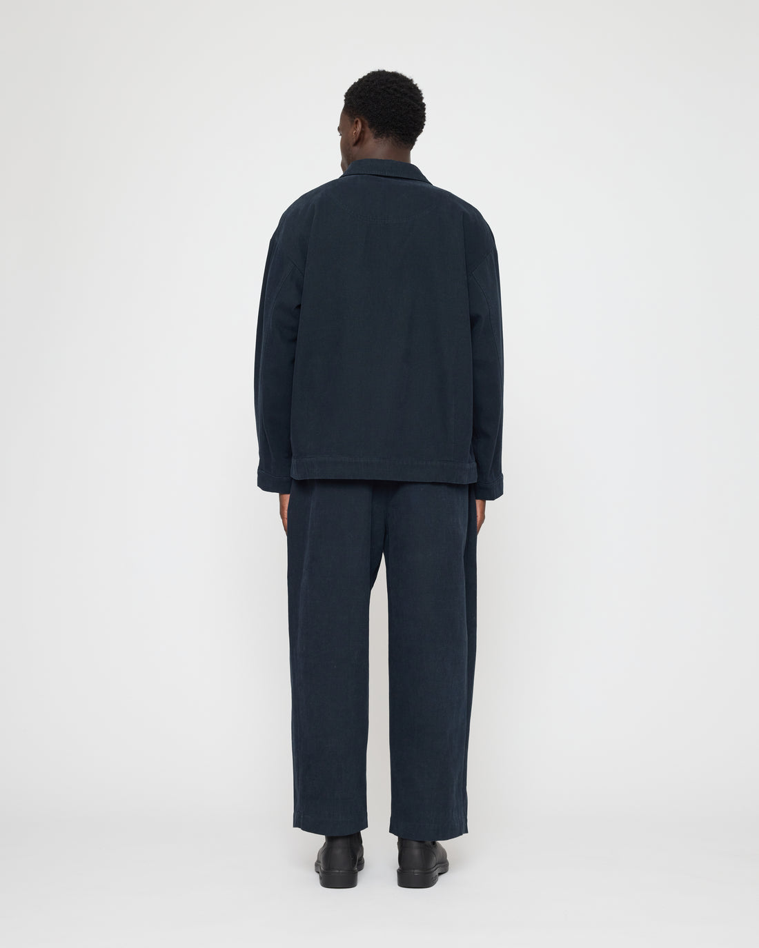 Signature Panel Pockets Shirt Jacket - Brushed Canvas Edition - Navy