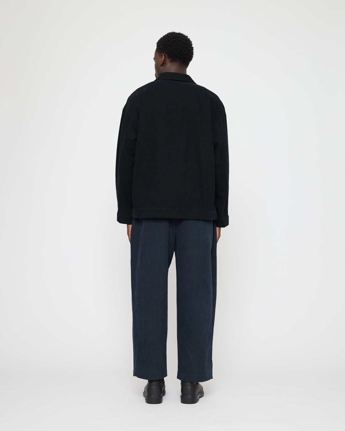 Signature Panel Pockets Shirt Jacket - Brushed Canvas Edition - Black