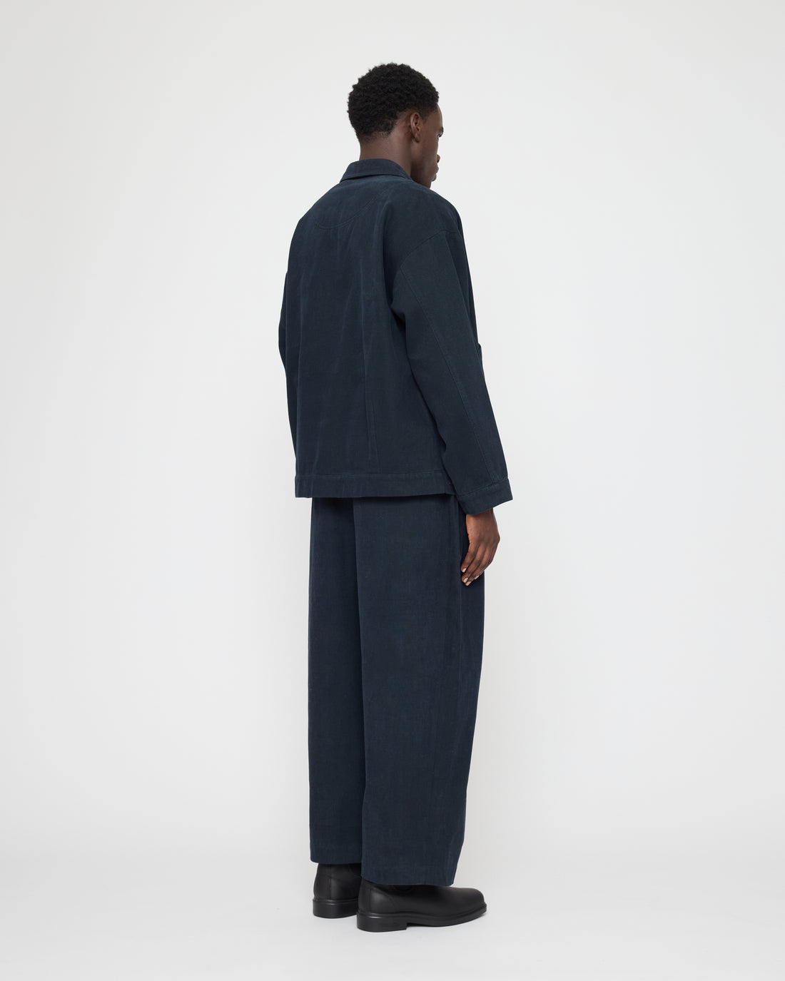Signature Panel Pockets Shirt Jacket - Brushed Canvas Edition - Navy