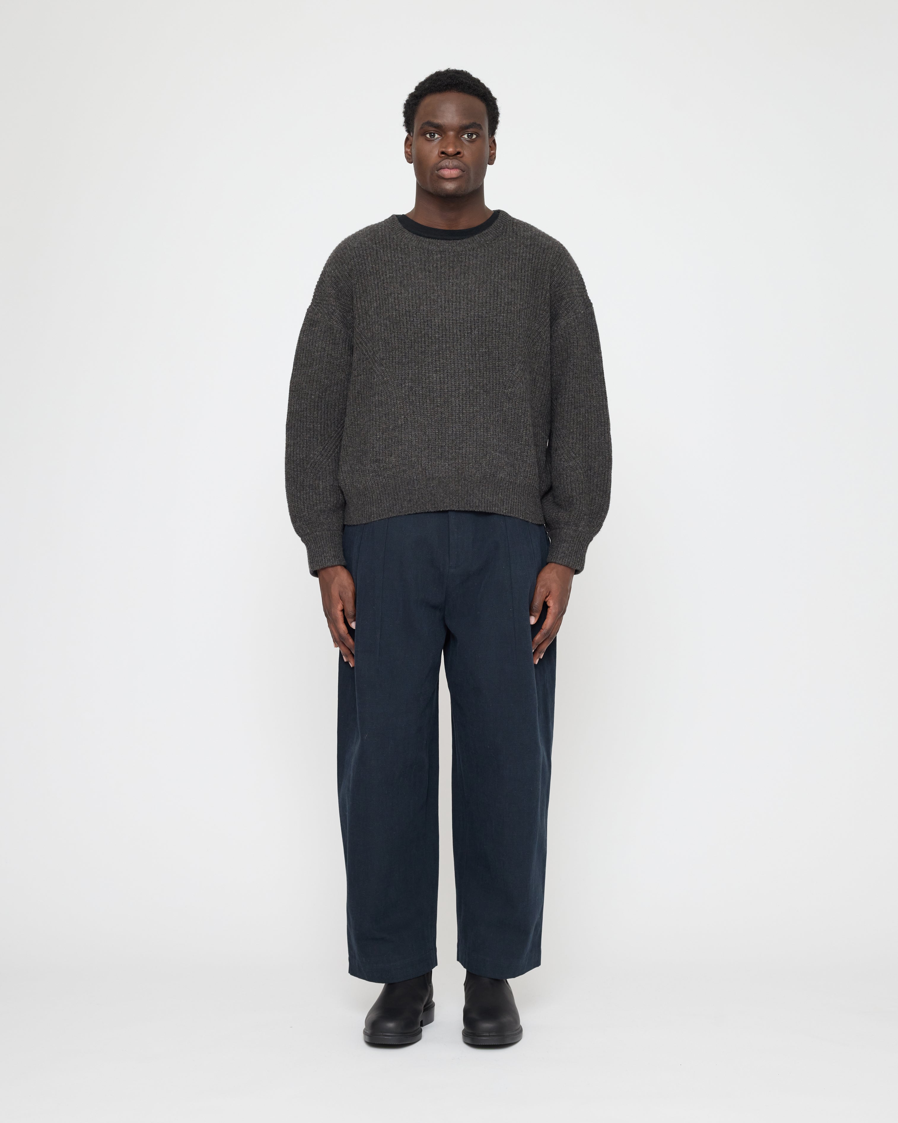 Signature Poet Sleeves Sweater - Yak Edition - Charcoal