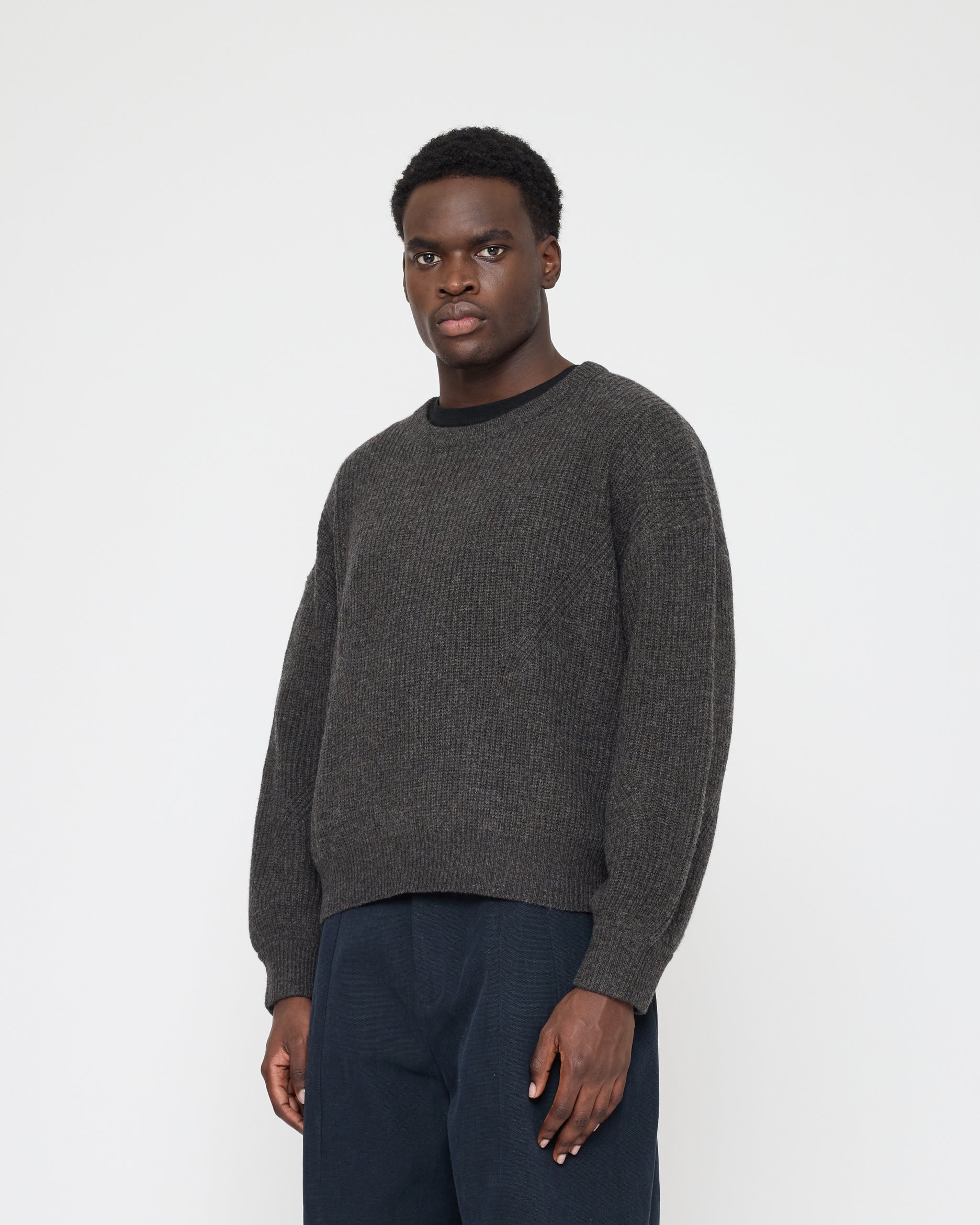 Signature Poet Sleeves Sweater - Yak Edition - Charcoal