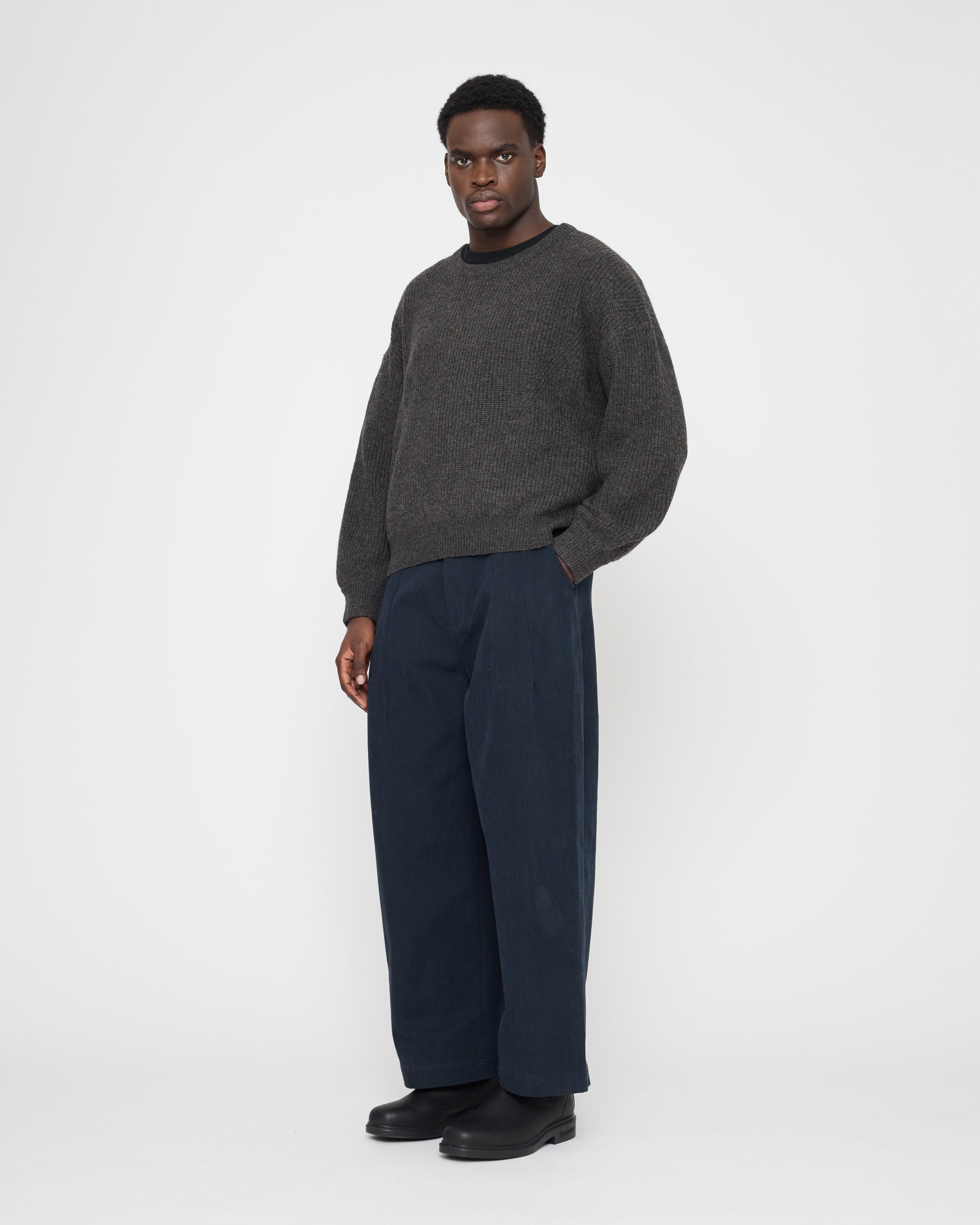 Signature Poet Sleeves Sweater - Yak Edition - Charcoal