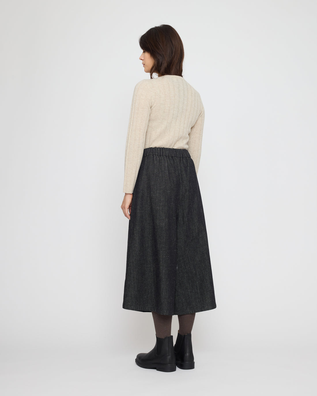 Pleated Culotte - Soft Denim Edition - FW26 - Black