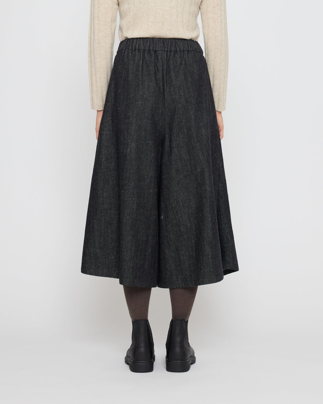 Pleated Culotte - Soft Denim Edition - FW26 - Black