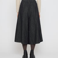 Pleated Culotte - Soft Denim Edition - FW26 - Black