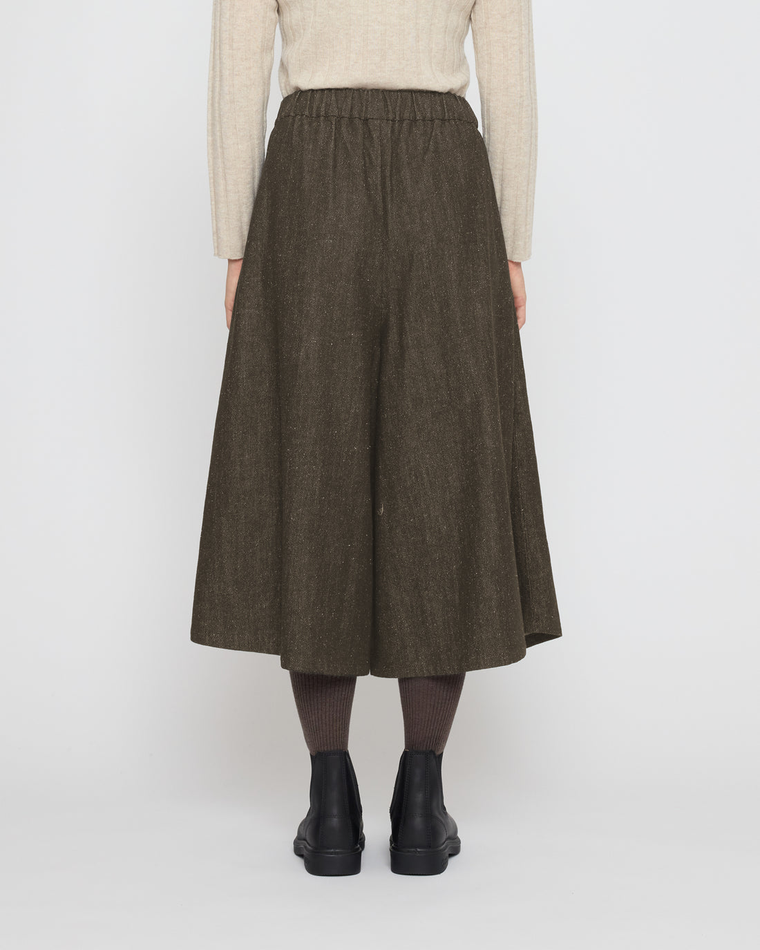 Pleated Culotte - Soft Denim Edition - FW26 - Olive