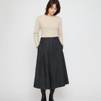 Pleated Culotte - Soft Denim Edition - FW26 - Black