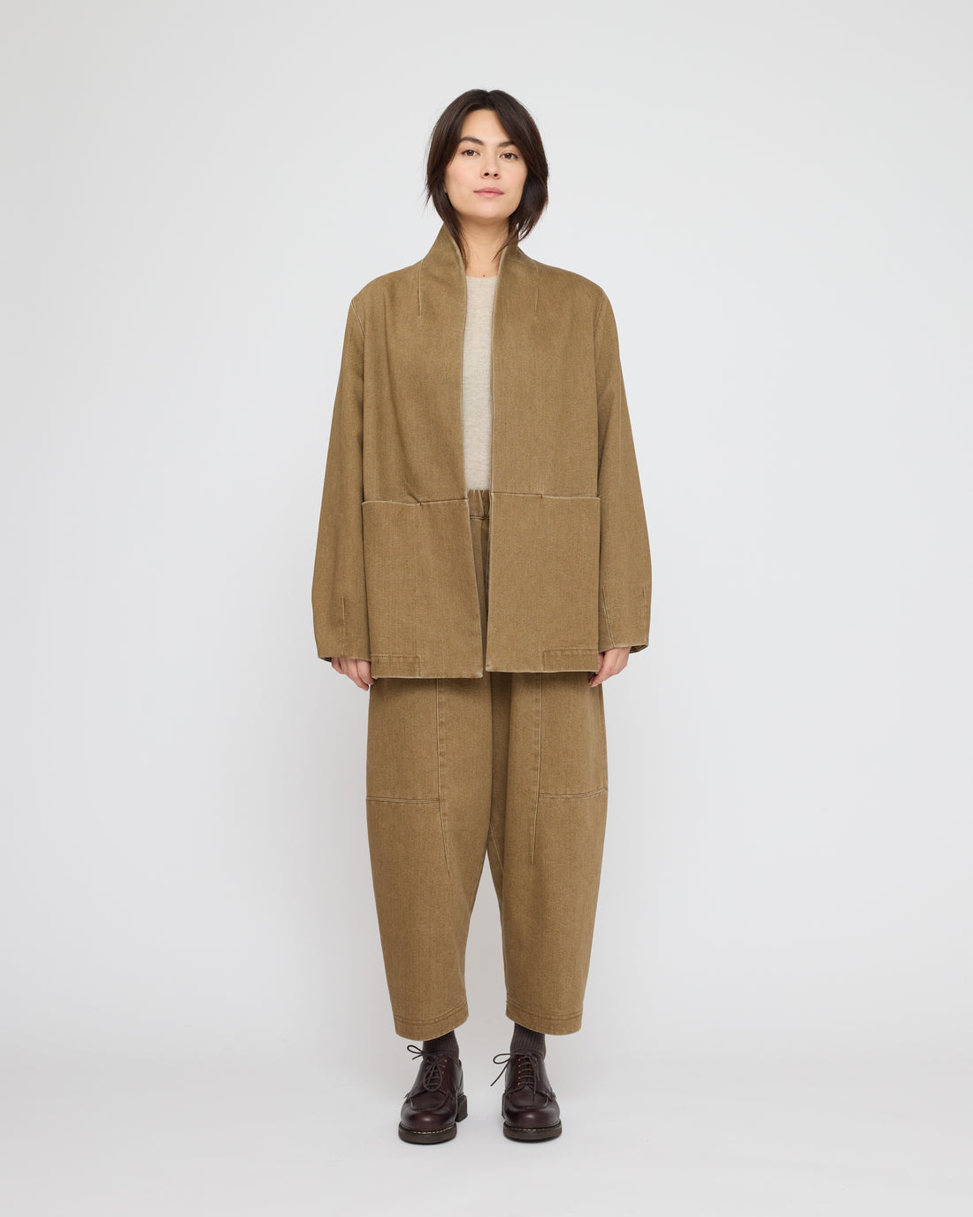 Open Short Coat - FW26 - Washed Walnut