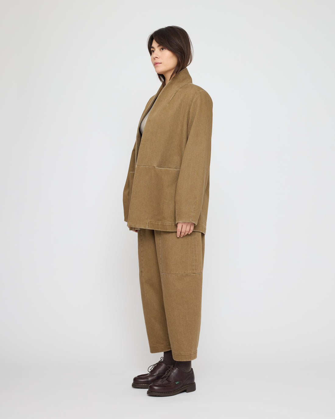 Open Short Coat - FW26 - Washed Walnut