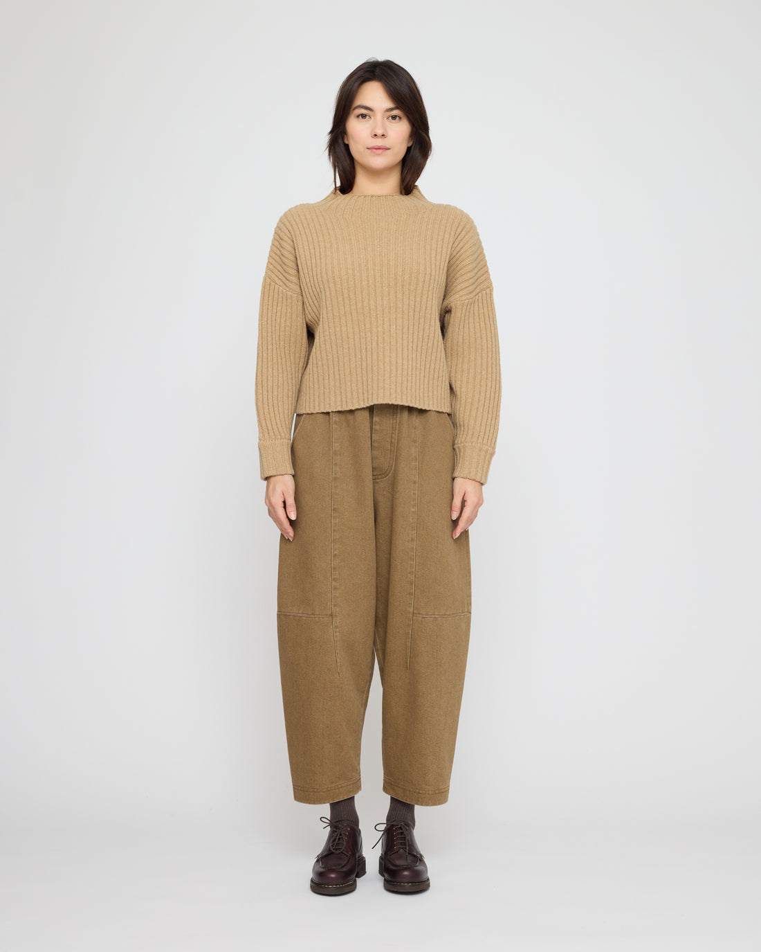Chunky Ribbed Mock Neck - FW26 -Caramel