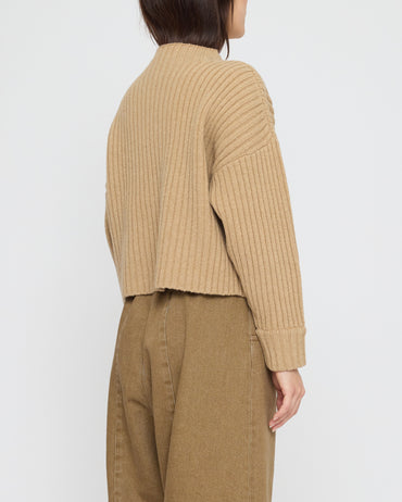 Chunky Ribbed Mock Neck - FW26 -Caramel