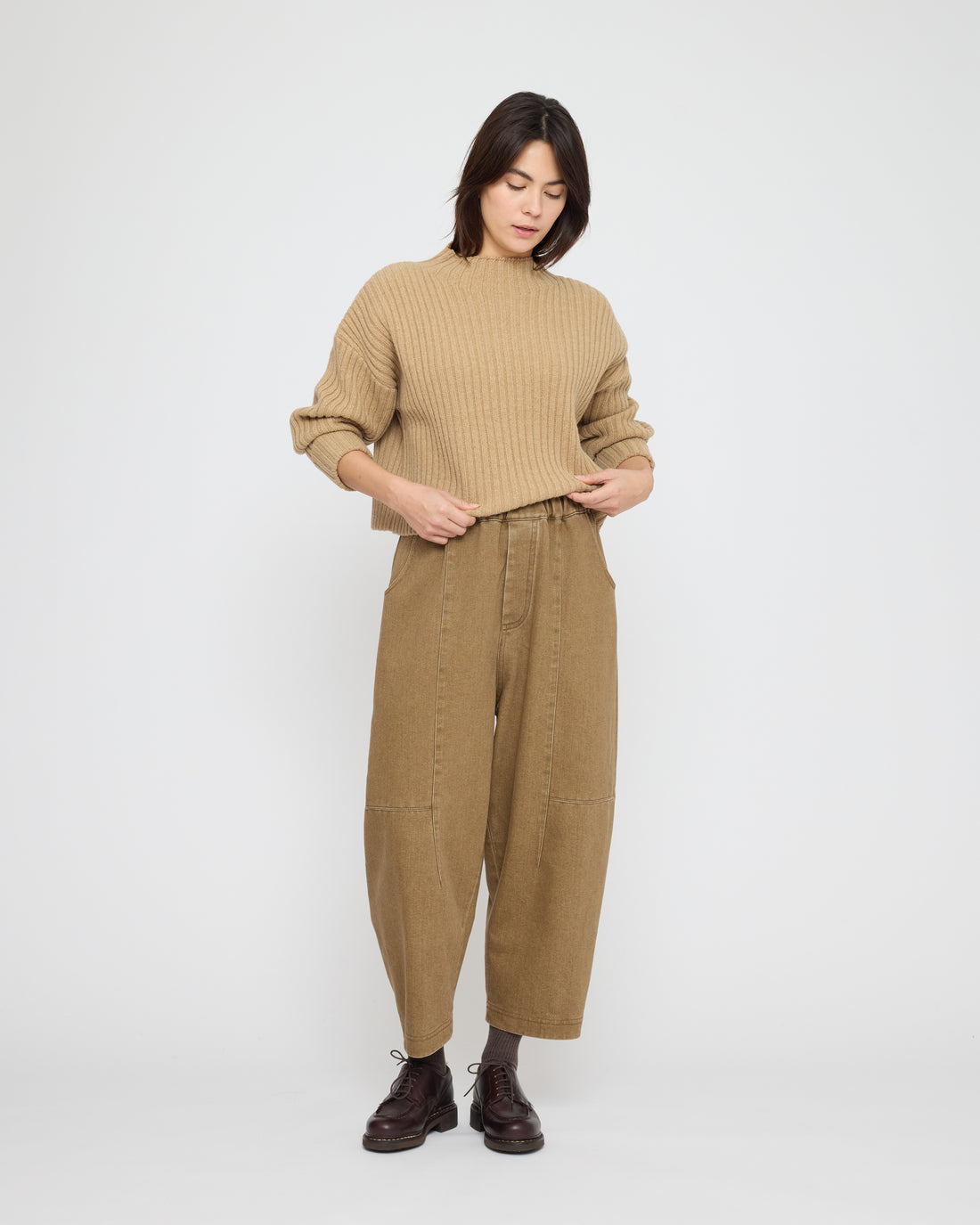 Chunky Ribbed Mock Neck - FW26 -Caramel