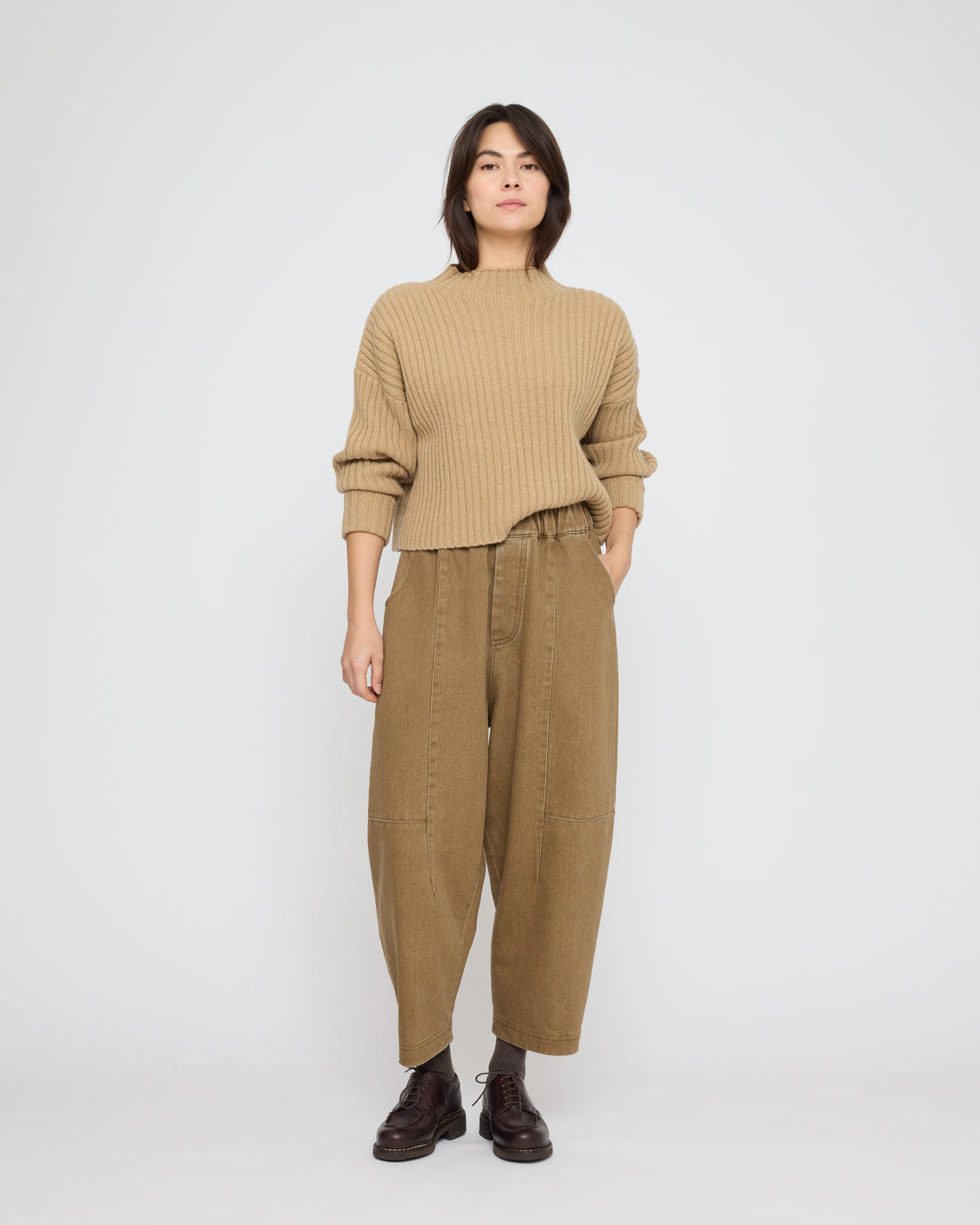 Chunky Ribbed Mock Neck - FW26 -Caramel