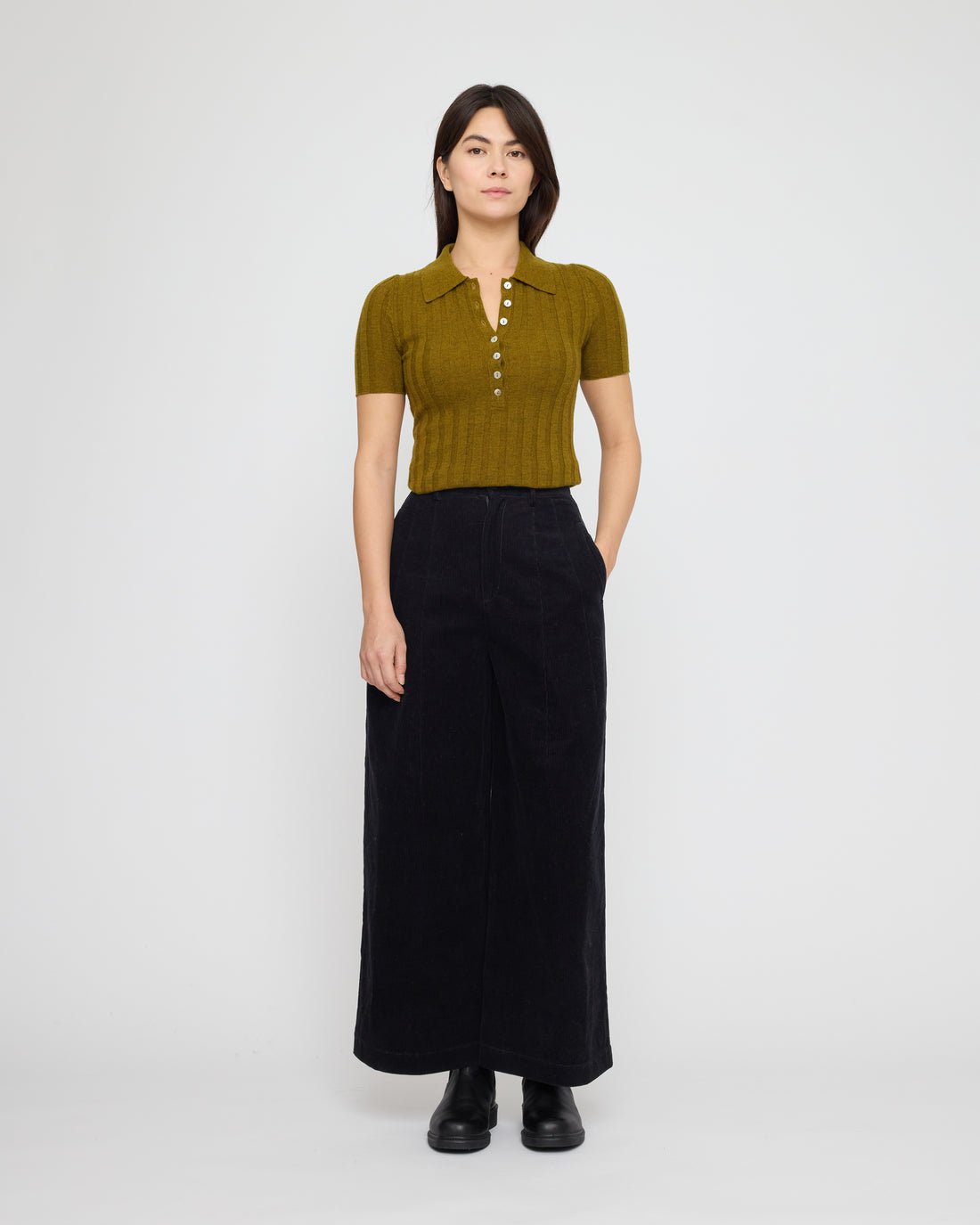Collared Short Sleeves - FW26 - Kelp