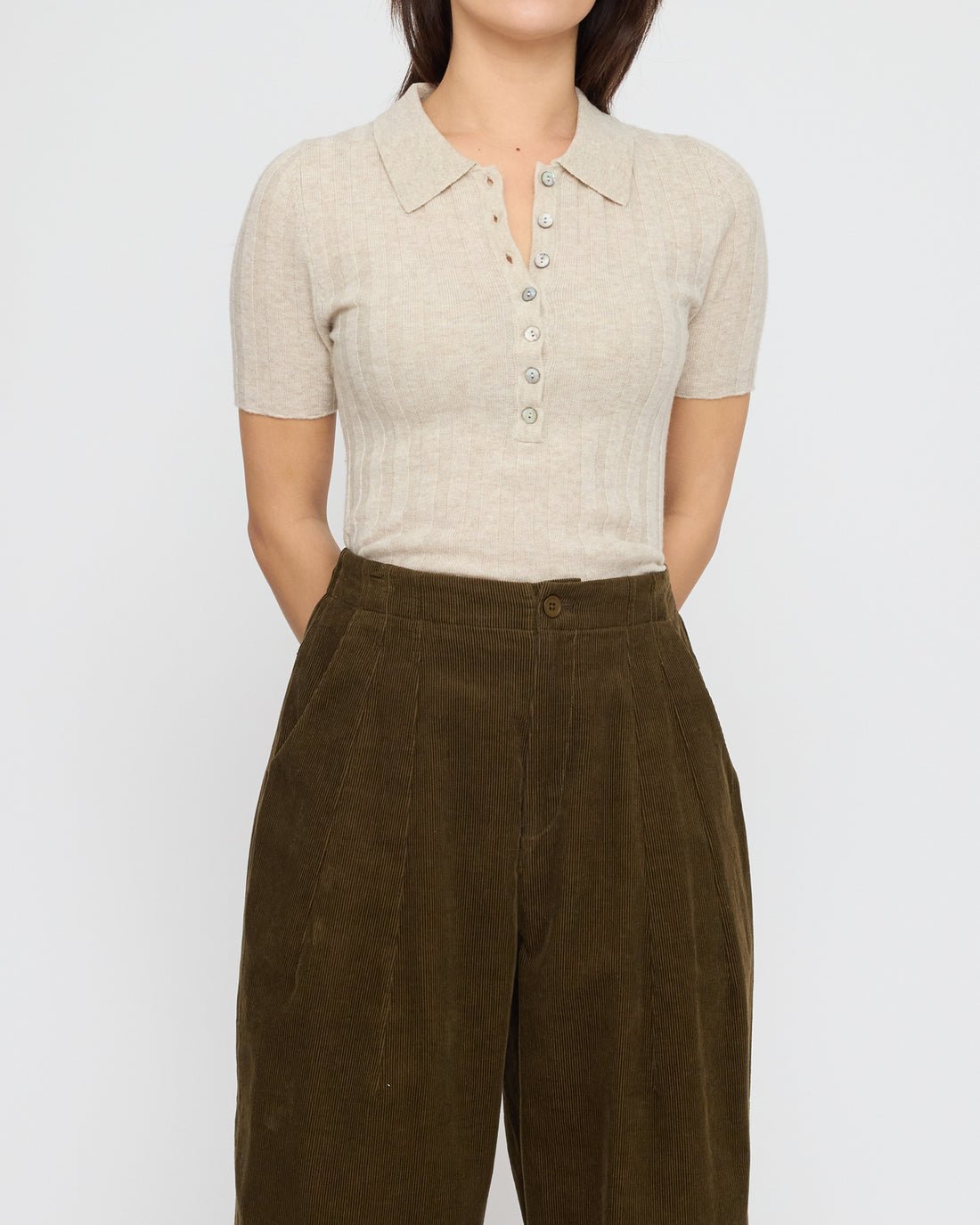 Collared Short Sleeves - FW26 - Sand Beige