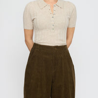 Collared Short Sleeves - FW26 - Sand Beige