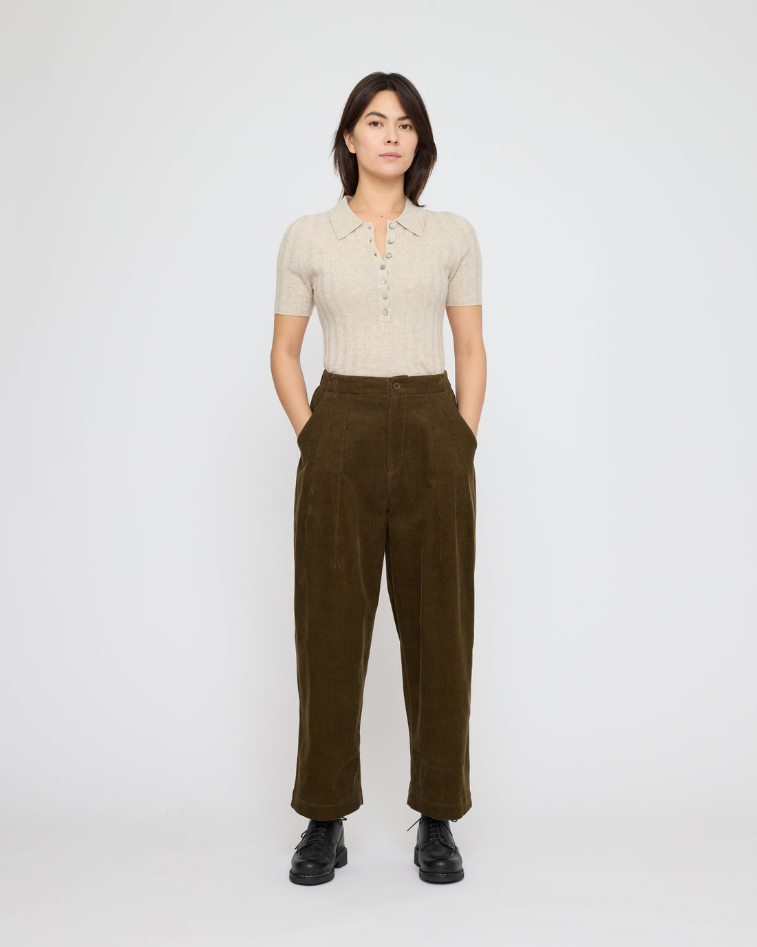 Pleated Trouser - Corduroy Edition - FW26 - Olive Corduroy