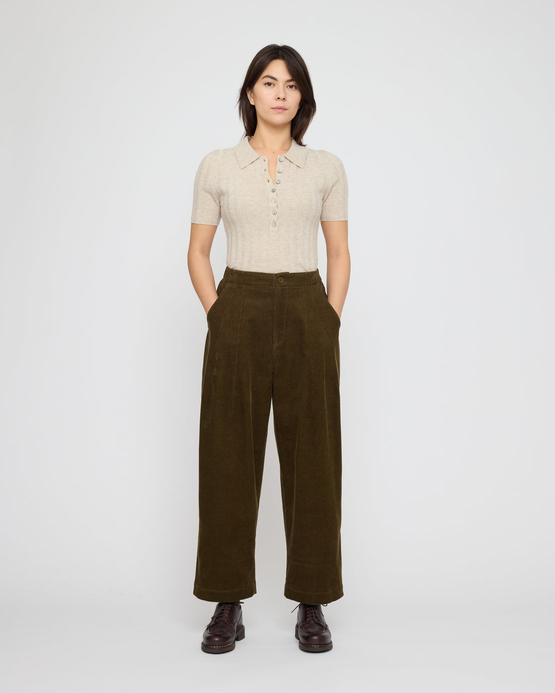 Pleated Trouser - Corduroy Edition - FW26 - Olive Corduroy