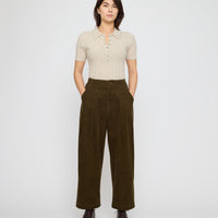 Pleated Trouser - Corduroy Edition - FW26 - Olive Corduroy