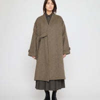 Wrap Wool Coat - FW26 - Sage Brown
