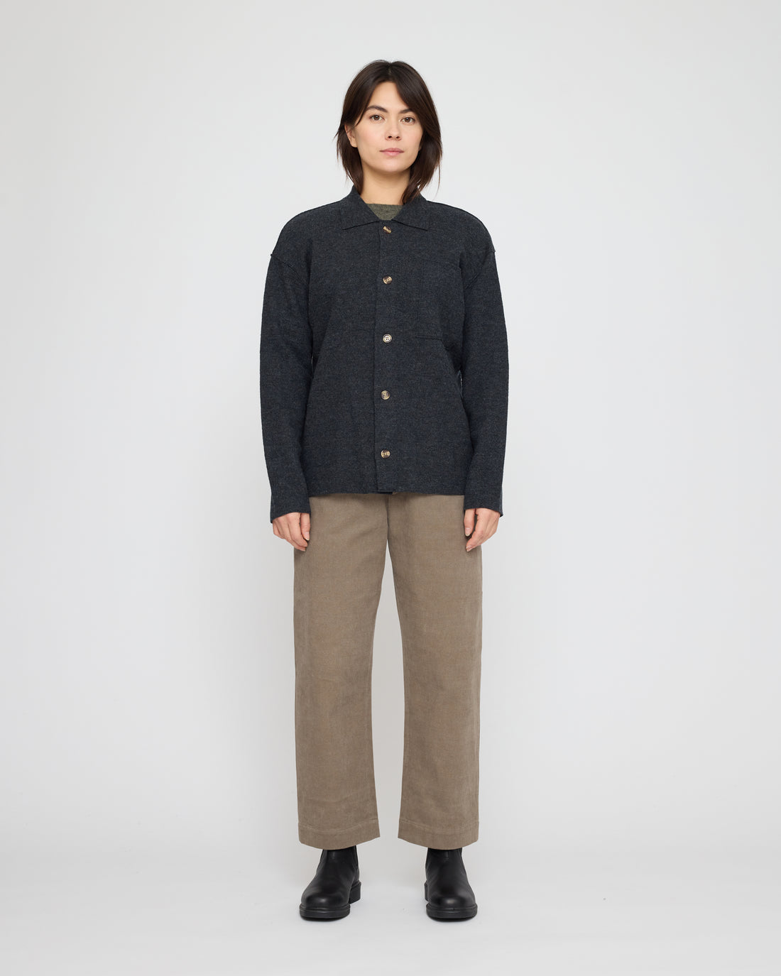 Signature Boiled Wool Shirt - Charcoal