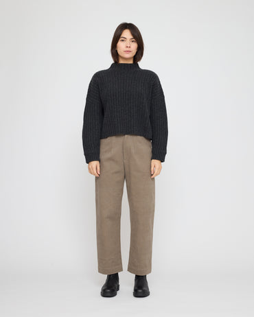 Chunky Ribbed Mock Neck - FW26 - Charcoal