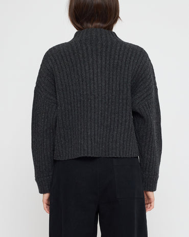 Chunky Ribbed Mock Neck - FW26 - Charcoal