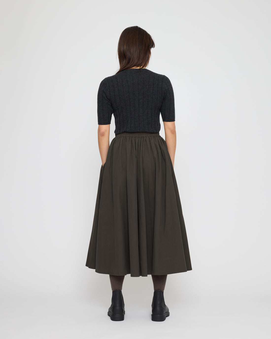 Ribbed Short Sleeves - FW26 - Charcoal