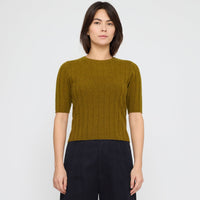 Ribbed Short Sleeves - FW26 - Kelp
