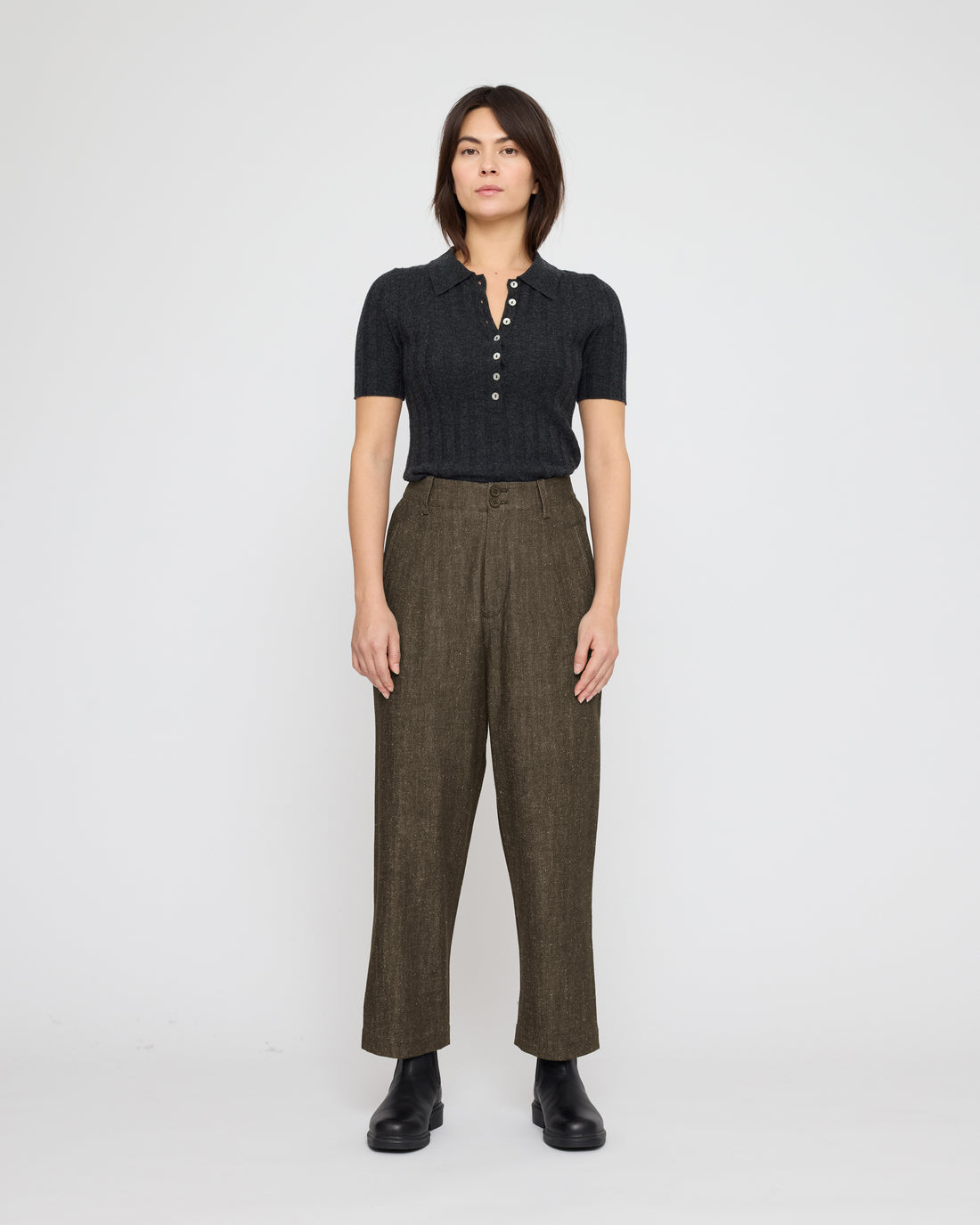 Drop-Crotch Trouser - Soft Denim Edition - FW26 - Olive