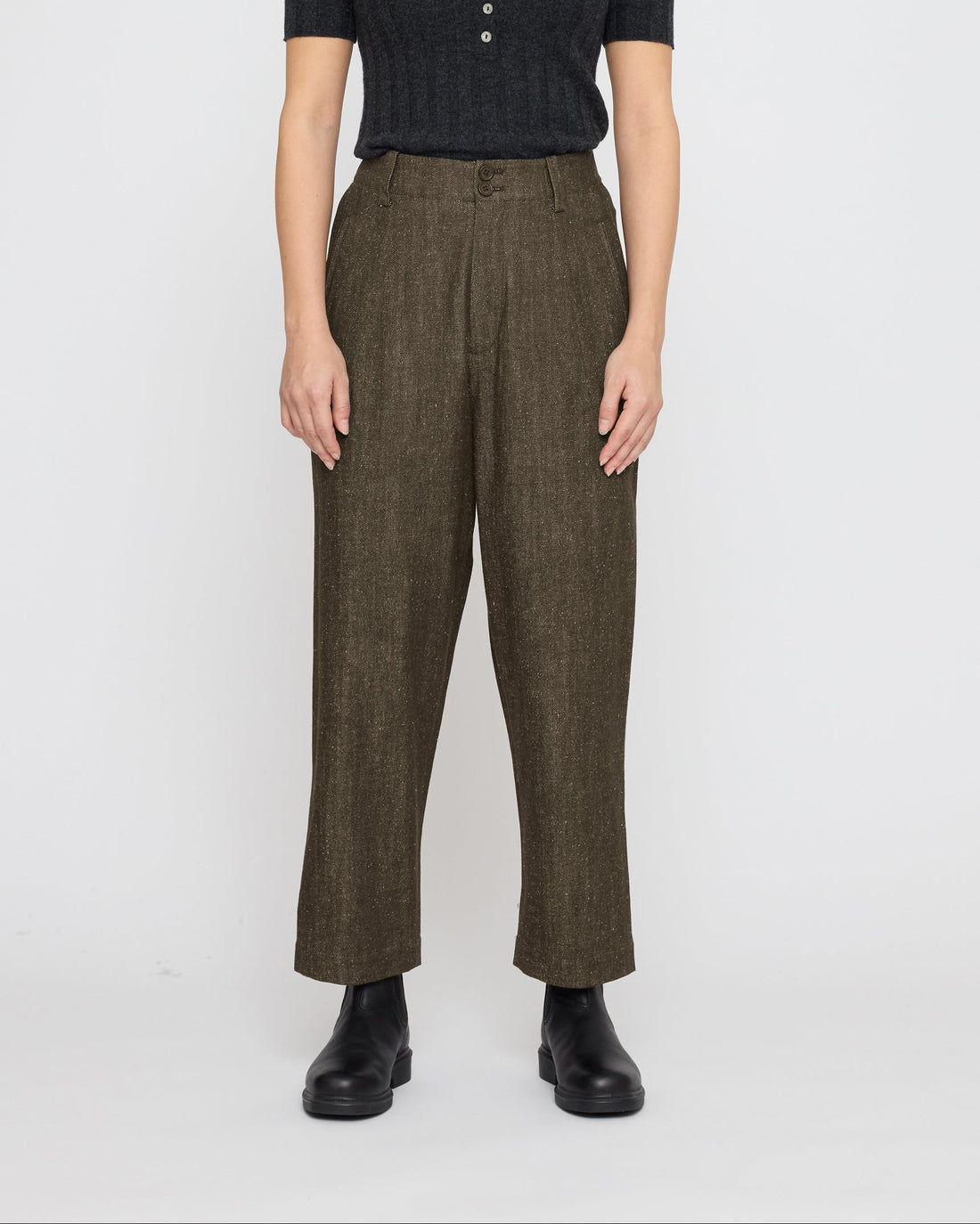 Drop-Crotch Trouser - Soft Denim Edition - FW26 - Olive