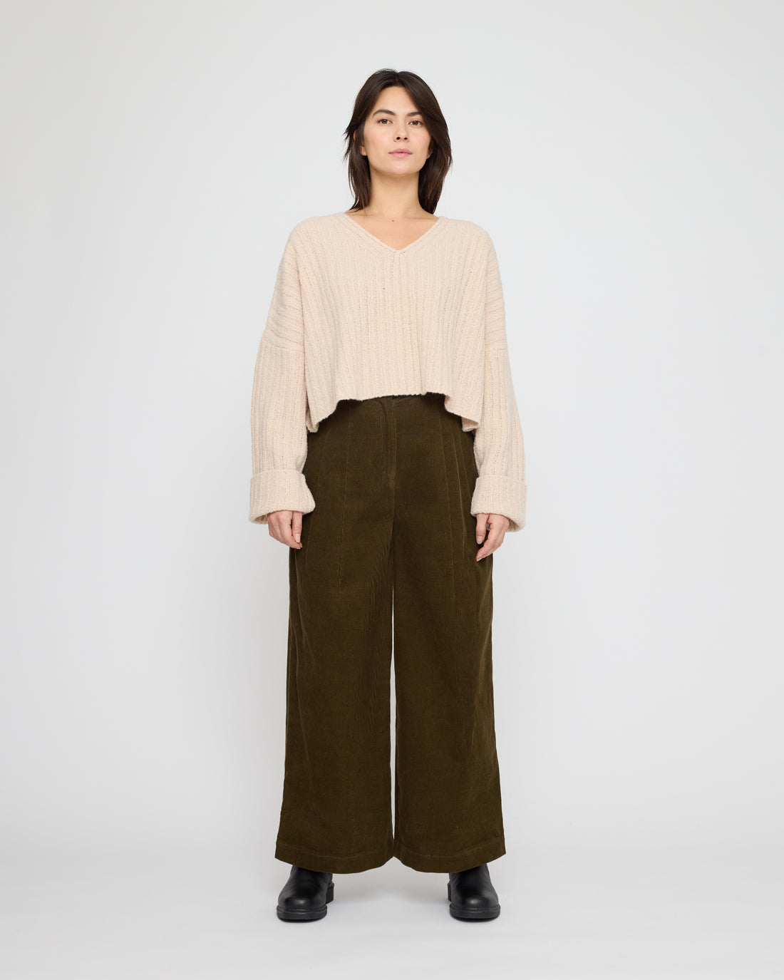 Oversized V-Neck Sweater - FW26 - Off-White