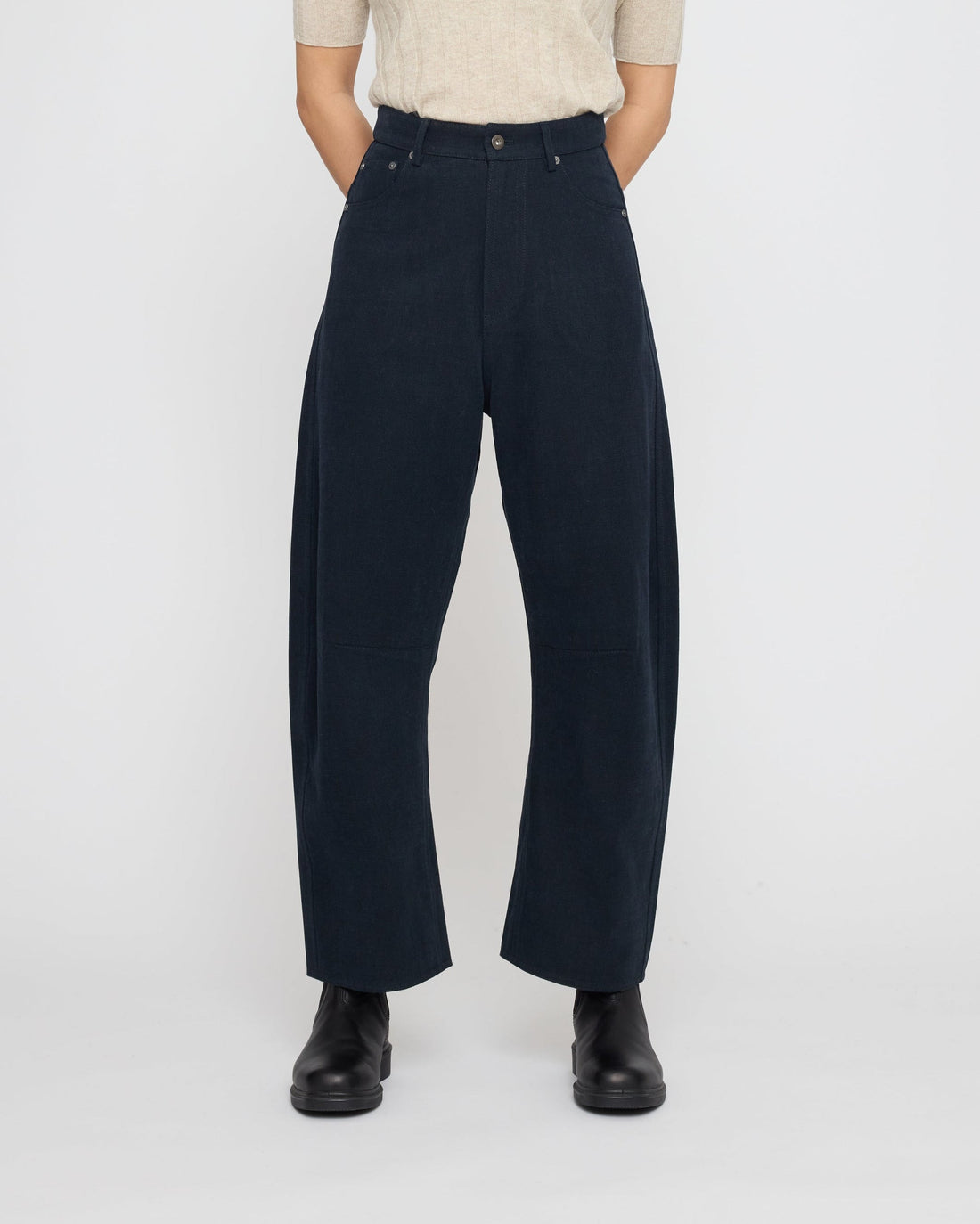 Signature Curve Legged Work Trouser - Brushed Canvas Edition - Navy
