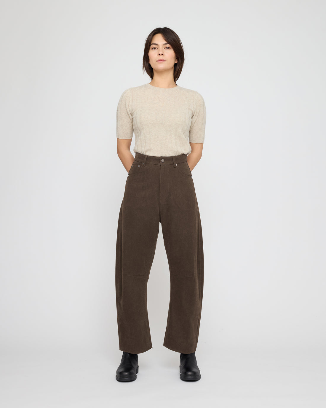 Signature Curve Legged Work Trouser - Brushed Canvas Edition - Taupe Brown