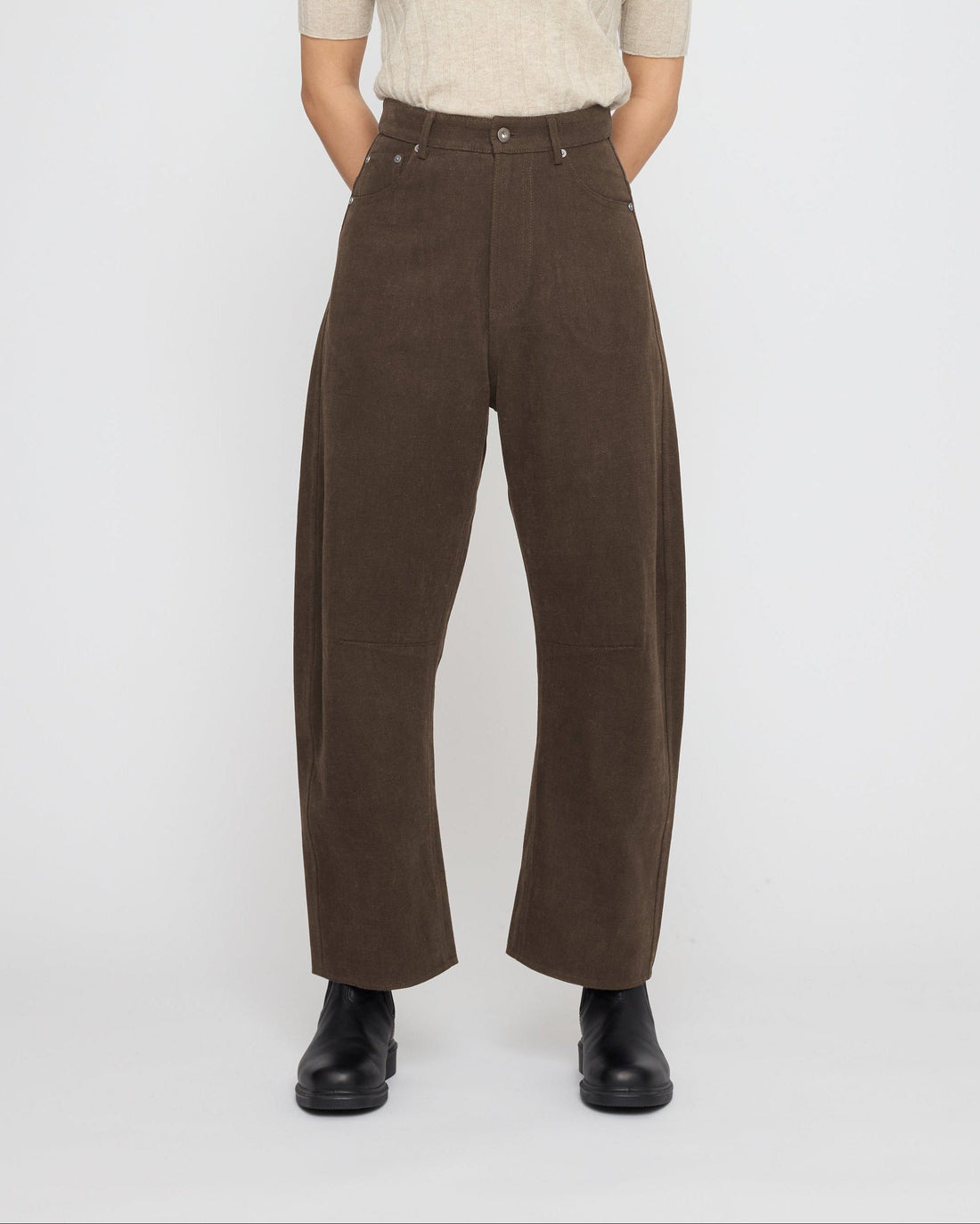 Signature Curve Legged Work Trouser - Brushed Canvas Edition - Taupe Brown