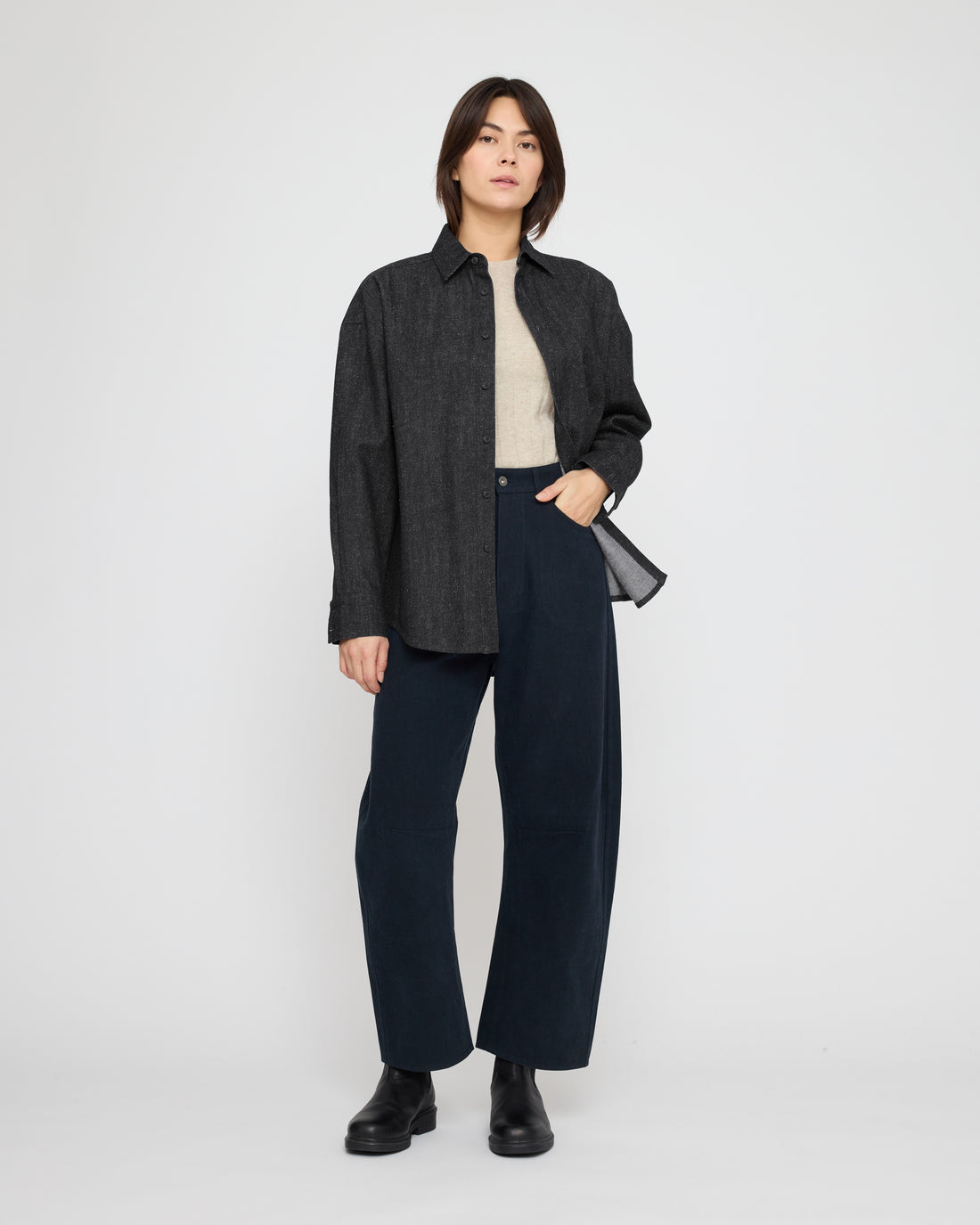 Unisex Dolman Shirt - Soft Denim Edition - FW26 - Black